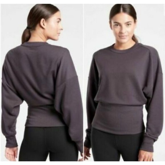 Athleta Tops - Athleta Potrero Sweatshirt Crewneck Shale Size S Dark Gray